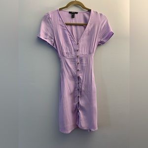 Forever 21 Lavender Mini Dress Button Front Corset Tie Skater Dress Size M NWT